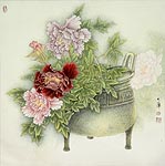 Peony Flower Chinese Painting.